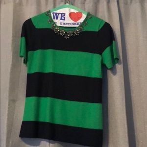 J. Crew Short Sleeve Necklace Sweater